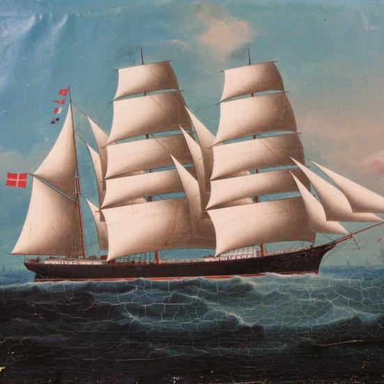 Maleri af skibet Hydra på Marstal Søfartsmuseum