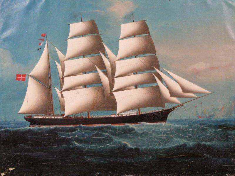Maleri af skibet Hydra på Marstal Søfartsmuseum